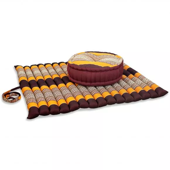 Kapok, Zafu Cushion + Quilted Seat Cushion Size XL, orange