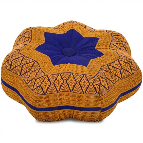 Zafu Cushion, little star, blue / yellow