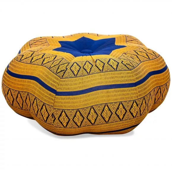 Zafu Cushion, great star, blue / yellow