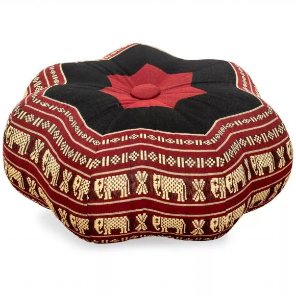 Zafu Cushion, little star, red / elephants