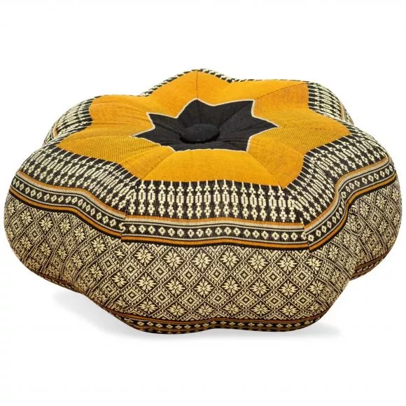 Zafu Cushion, little star, black / orange