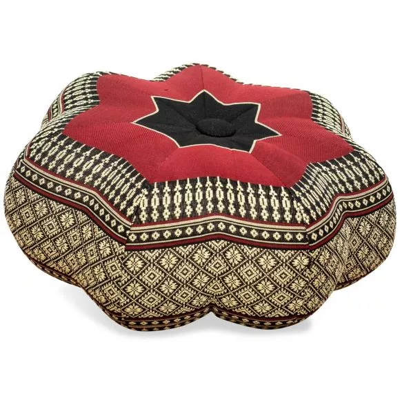 Zafu Cushion, little star, black / red