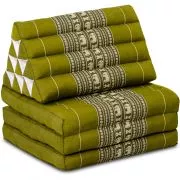 Thai Cushion 3 Fold, green elephants