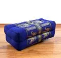 Block pillow, Silk, blue / elephants
