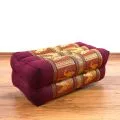 Block pillow, Silk, red / elephants