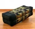 Block pillow, Silk, black / elephants