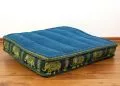 Floor Seat Cushion, Meditation Cushion Silk, light blue / elephants