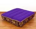 Floor Seat Cushion, Meditation Cushion Silk, purple / elephants