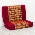 Folding Mattress, 200 cm x 80 cm, silk, red/elephants