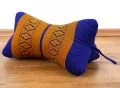 Bone Neck Pillow, blue / yellow