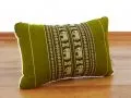 Small Throw Pillow, green / elephants