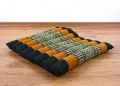 Kapok Quilted Seat Cushion, Size M, black / orange