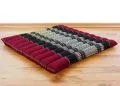 Kapok, Zafu Cushion + Quilted Seat Cushion Size L, red / black