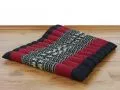 Kapok Quilted Seat Cushion, Size L,  black elephants