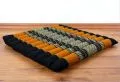 Kapok Quilted Seat Cushion, Size L,  black / orange