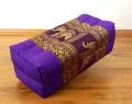 Block pillow, Silk, purple / elephants