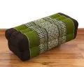 Block pillow, brown / green
