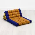 Thai Cushion 1 Fold, blue / yellow