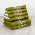 Thai Cushion 2 Fold, green elephants