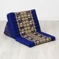 Thai Cushion 3 Fold, silk, blue/elephant