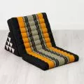 Thai Cushion 3 Fold, black / orange