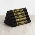 Triangle Cushion XXL-Height, silk, black / elephants