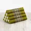 Triangle Cushion, green elephants