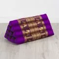 Triangle Cushion, silk, purple / elephants