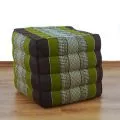 Kapok Cube Pillow, brown / green