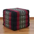 Kapok Cube Pillow, black / elephants