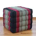 Kapok Cube Pillow, black / red