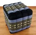 Kapok Cube Pillow, blue / elephants