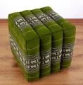 Kapok Cube Pillow, green / elephants