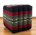 Kapok Cube Pillow, black / elephants