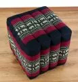 Kapok Cube Pillow, black / elephants