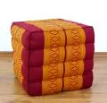 Kapok Cube Pillow, red / yellow