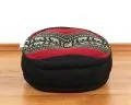 Kapok, Zafu Cushion + Quilted Seat Cushion Size XL, black / elephants