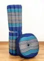 Kapok, Zafu Cushion + Quilted Seat Cushion Size XL, blue