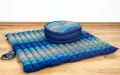 Kapok, Zafu Cushion + Quilted Seat Cushion Size XL, blue