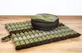 Kapok, Zafu Cushion + Quilted Seat Cushion Size XL, brown-green