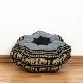 Zafu Cushion, little star, blue / elephants