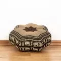 Zafu Cushion, little star, brown / elephants