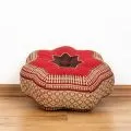Zafu Cushion, little star, ruby-red