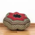 Zafu Cushion, little star, black / red