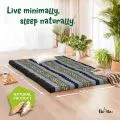 Folding Mattress, 200 cm x 140 cm, blue elephants
