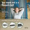 Folding Mattress, 200 cm x 140 cm, blue elephants
