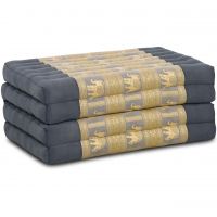 Folding Mattress, 200 cm x 80 cm, silk, grey/elephants