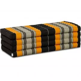 Folding Mattress, 200 cm x 110 cm, black / orange
