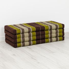 Folding Mattress, 200 cm x 110 cm, brown / green