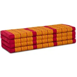 Folding Mattress, 200 cm x 140 cm, red/yellow
